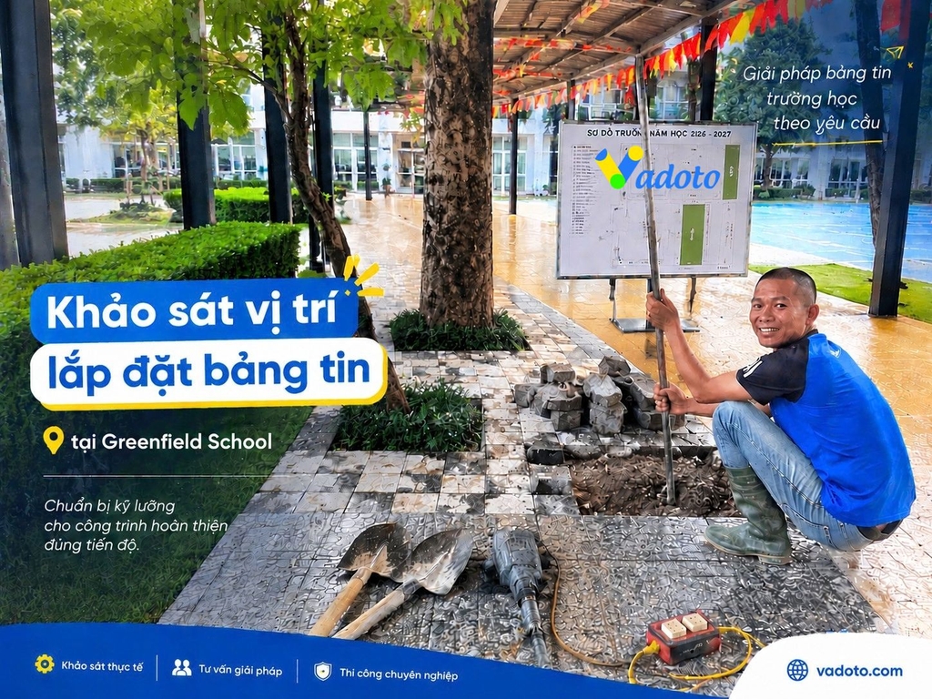 Khảo sát vị trí lắp đặt bảng tin