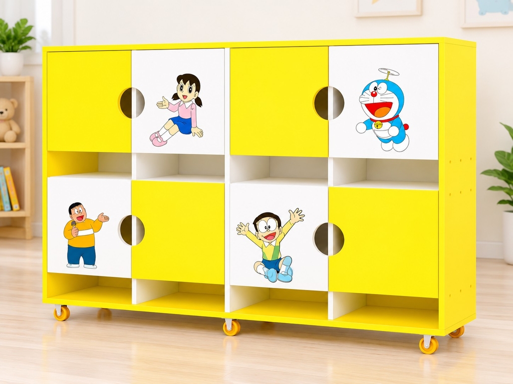 Mẫu tủ đựng tư trang trường mầm non