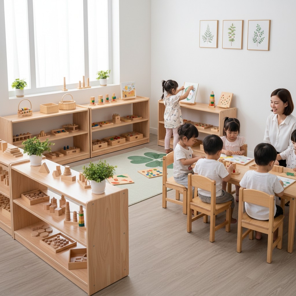 Thiết kế lớp học mầm non phong cách montessori