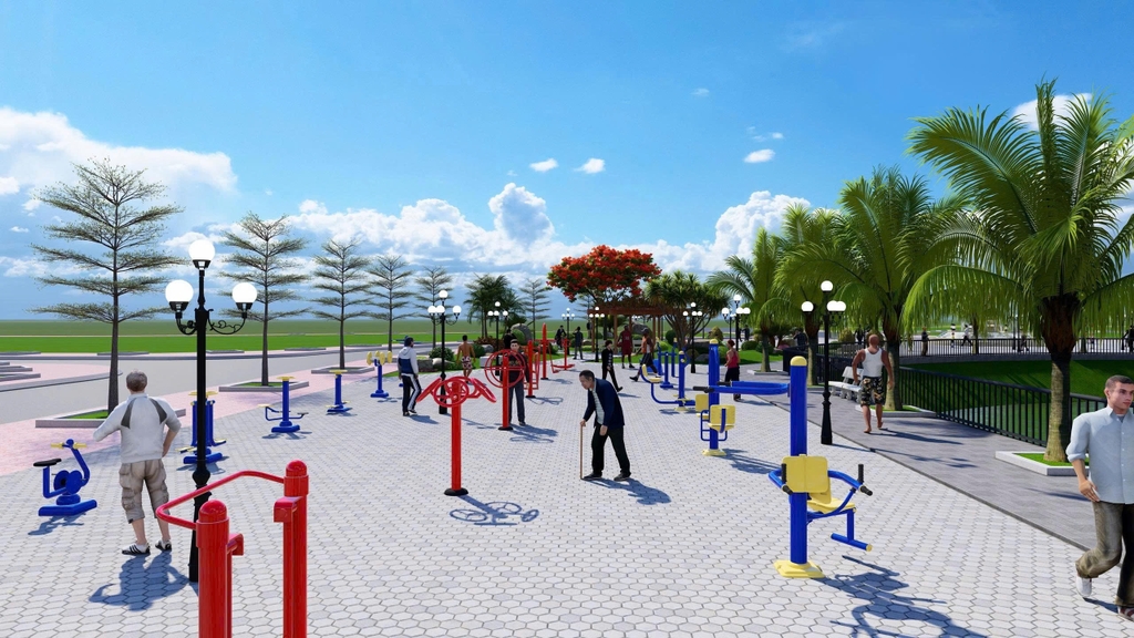 Thiết kế - hình ảnh 3D khu tập thể dục dưới chung cư