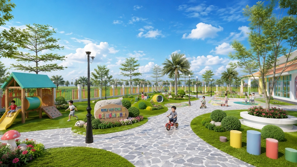 Thiết kế 3D khu vui chơi trường mầm non