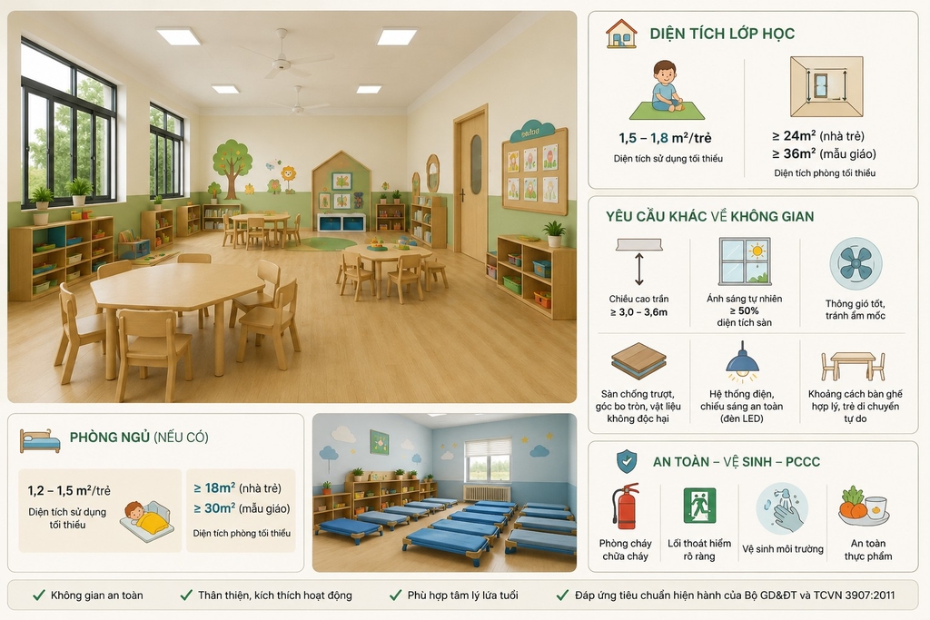 Tiêu chuẩn thiết kế lớp học mầm non