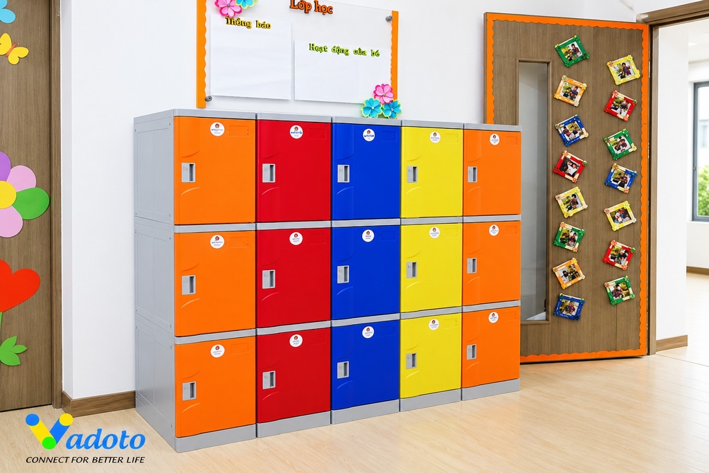  Tủ đựng đồ tư trang mầm non bằng nhôm nhiều ô TBL01
