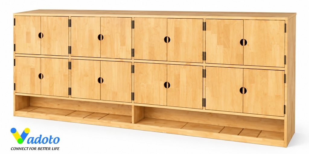 Tủ đựng balo kết hợp kệ giày dép mầm non TBL04
