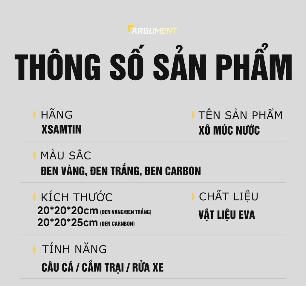 Thùng múc nước Xsamtin 2025 - Carbon
