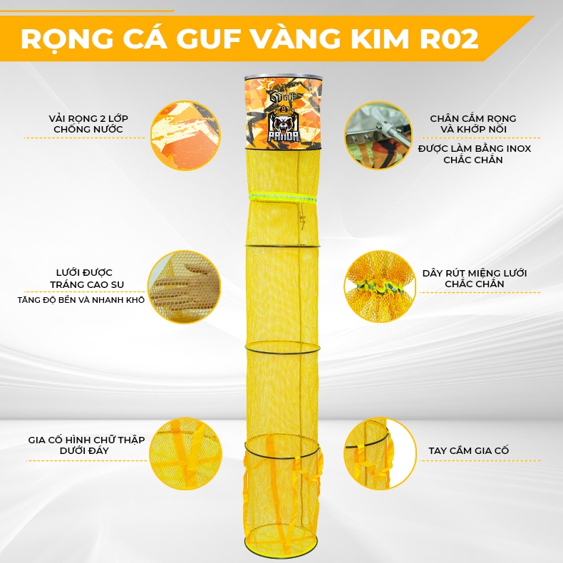 Rọng Đựng Cá GUF Vàng Kim R02