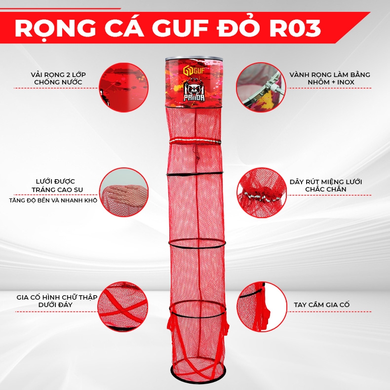 Rọng Đựng Cá GUF Đỏ R03