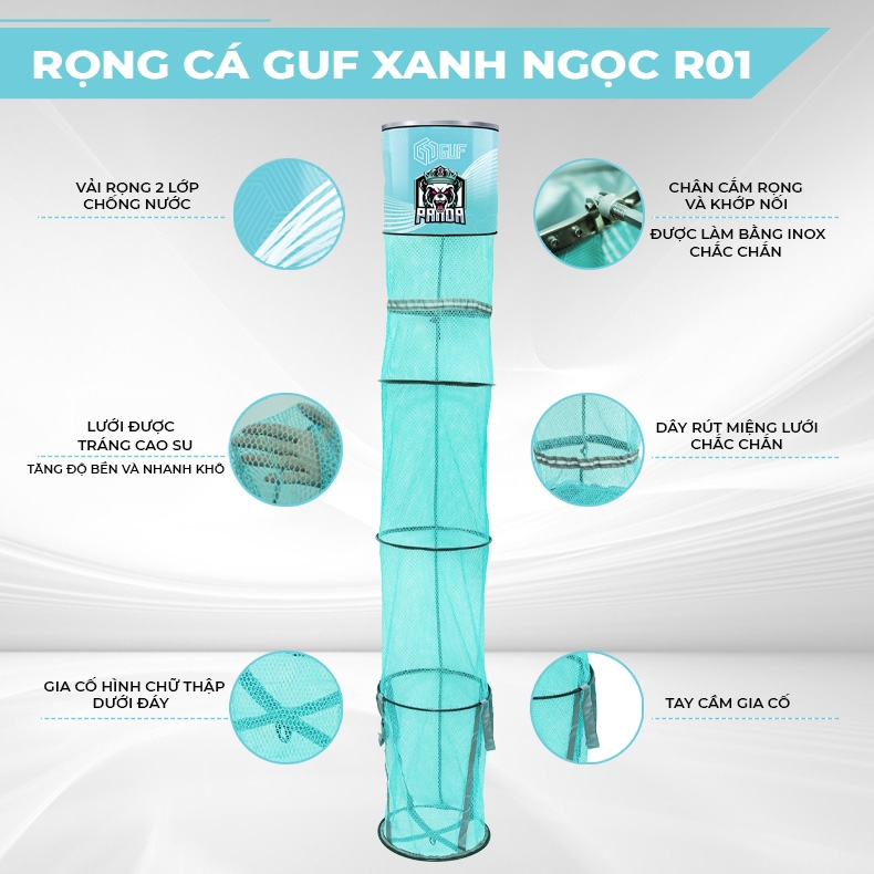 Rọng Đựng Cá GUF Xanh Ngọc R01