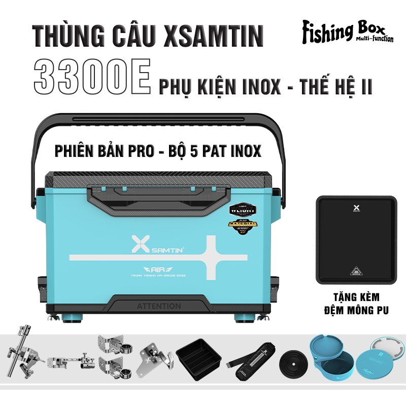 Thùng Câu Xsamtin 3300E Phụ Kiện INOX Thế hệ II