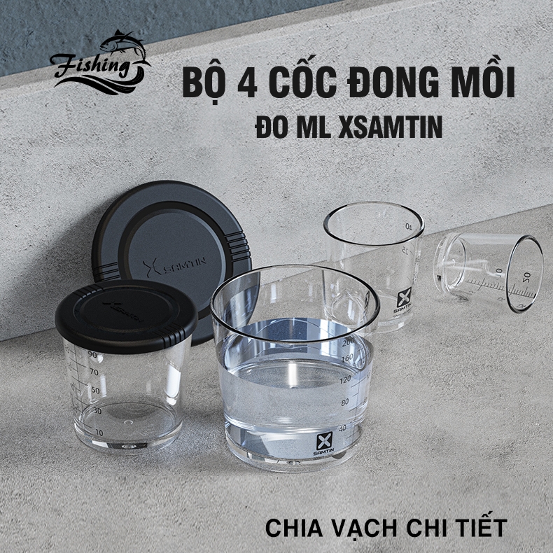 Bộ 4 Cốc Đong Mồi Đo ml Xsamtin