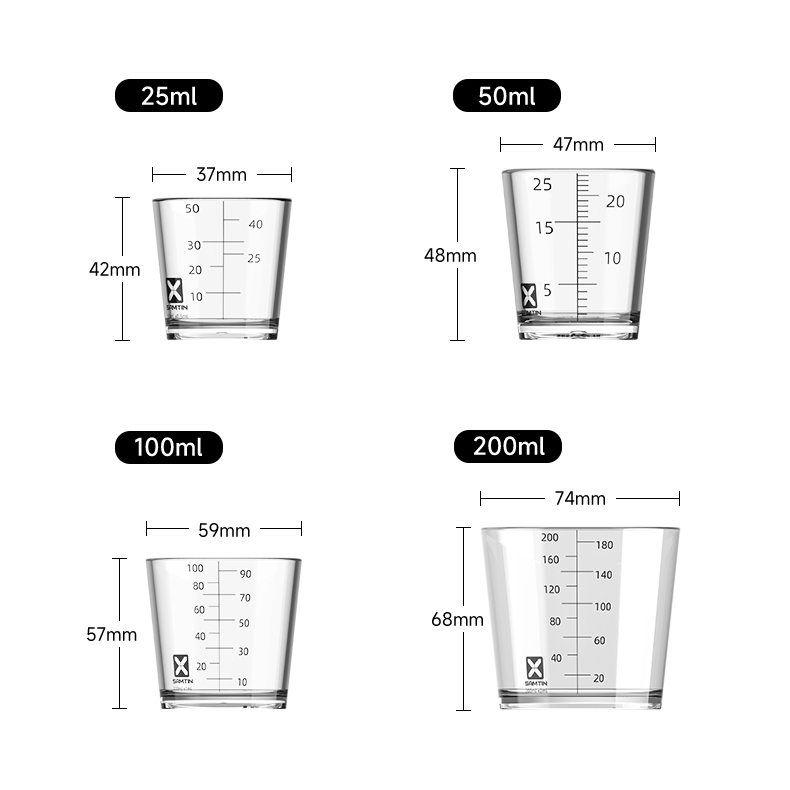 Bộ 4 Cốc Đong Mồi Đo ml Xsamtin