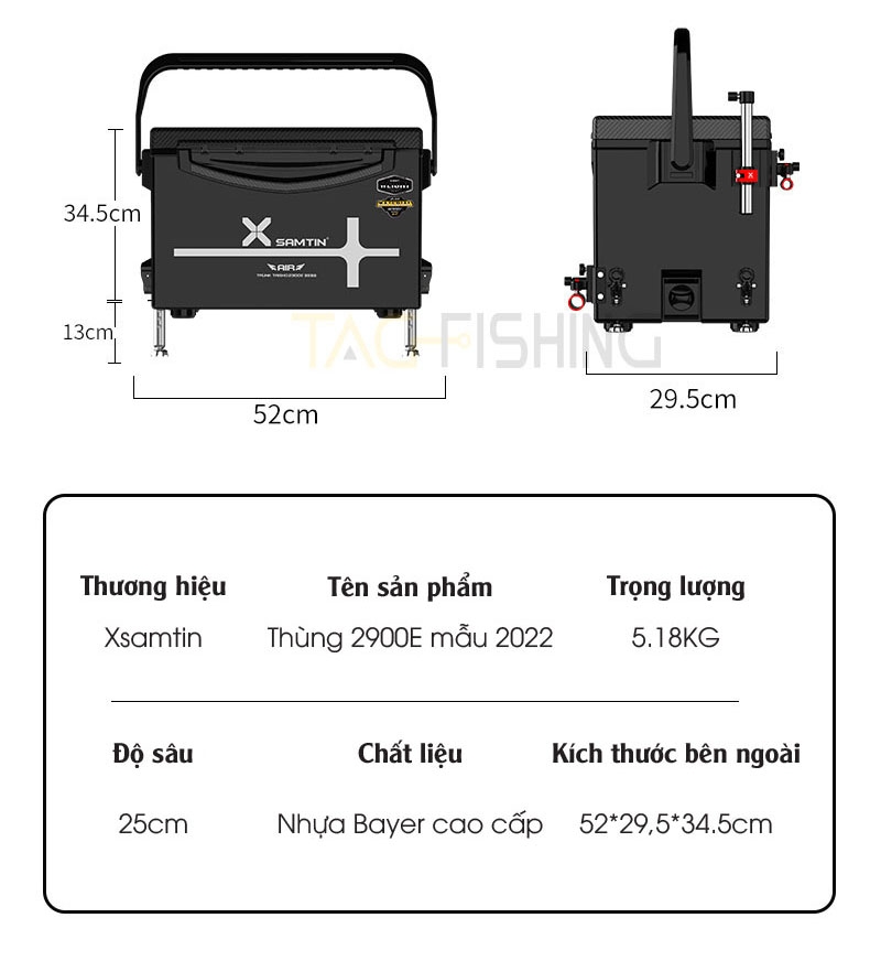 Thùng câu Xsamtin 2900E Mẫu 2022