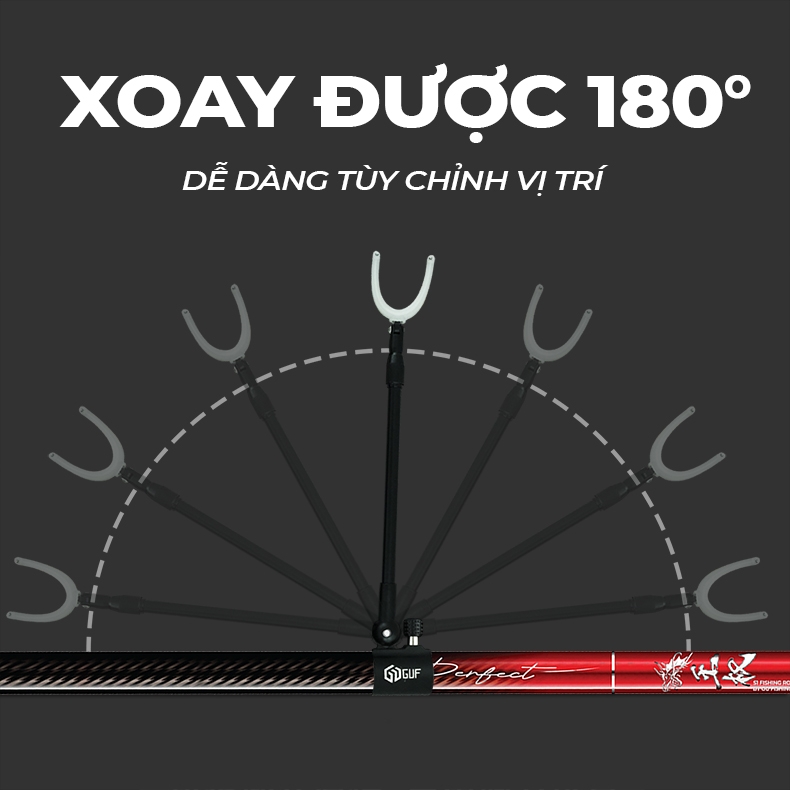 Gác Cần GUF S1 Vương Quyền Săn Hàng - Màu Đỏ Đen