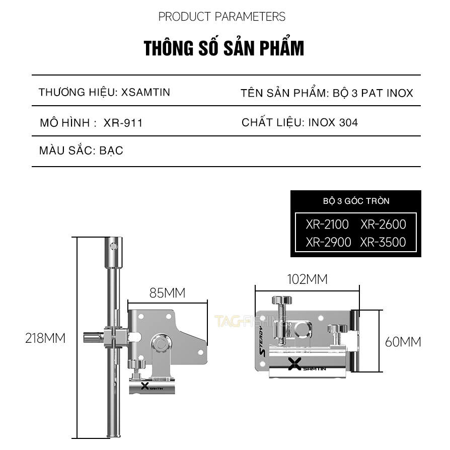 Bộ 3 Pat Inox Xsamtin 2023