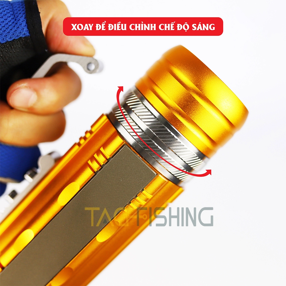 Đèn soi Ổ / Phao F21 Vàng tay cầm 3 Màu