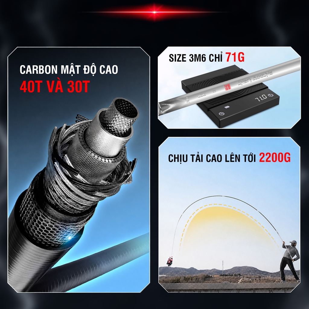 Cần Tay GUF Shadow Light 4H - Hắc Bạch Thế Hệ 2