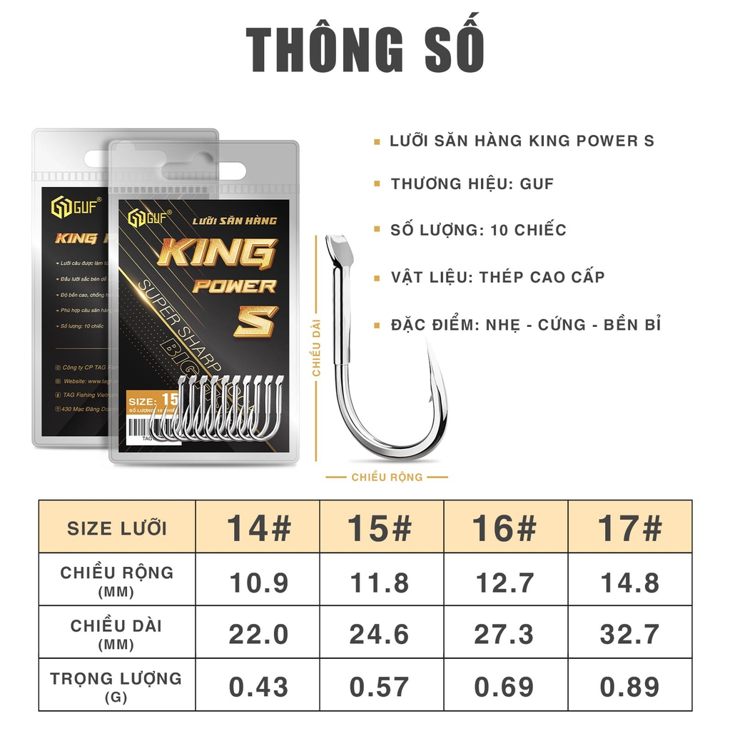 Lưỡi Câu GUF Săn Hàng King Power S