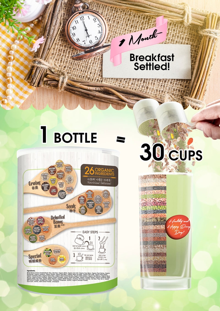 Bột ngũ cốc dinh dưỡng 22+ Complete Nutrimix - Organic Avocado (Bơ) 750g - Hộp thiếc