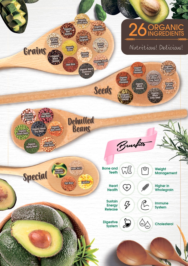 Bột ngũ cốc dinh dưỡng 22+ Complete Nutrimix - Organic Avocado (Bơ) 750g - Hộp thiếc