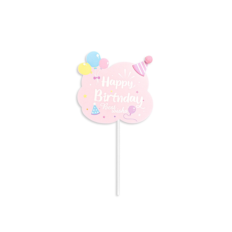 Que cắm HPBD - Best Wishes - Hồng