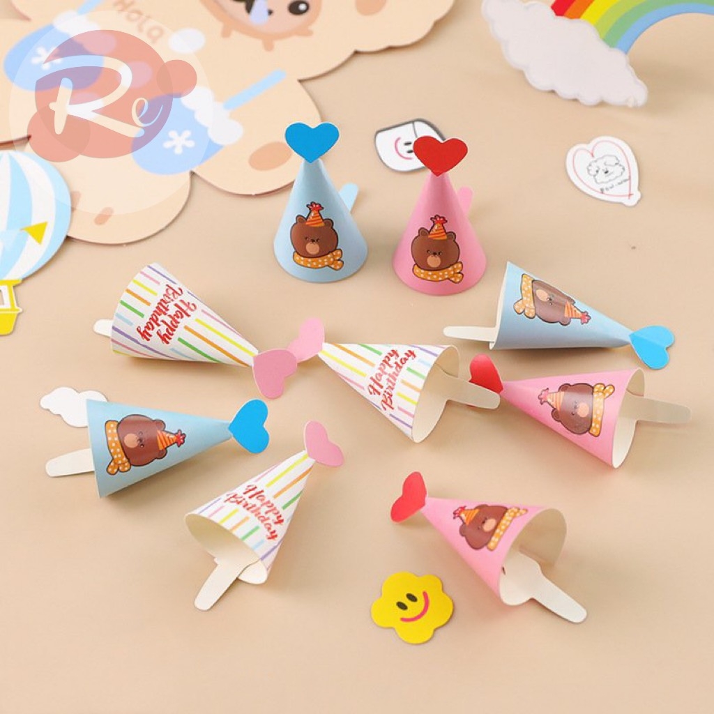 Mũ sinh nhật mini (gói 9 chiếc)