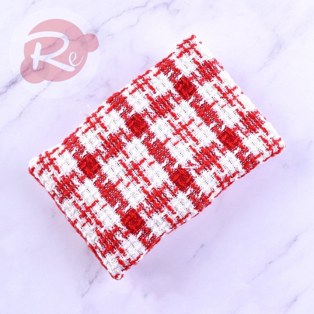 Cuộn thành bánh vải dạ tweed - Đỏ (30x75cm)