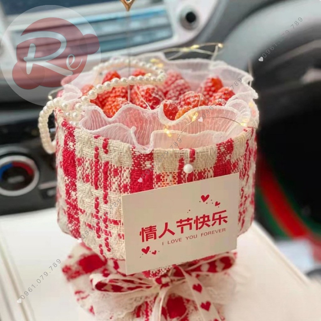 Cuộn thành bánh vải dạ tweed - Đỏ (30x75cm)