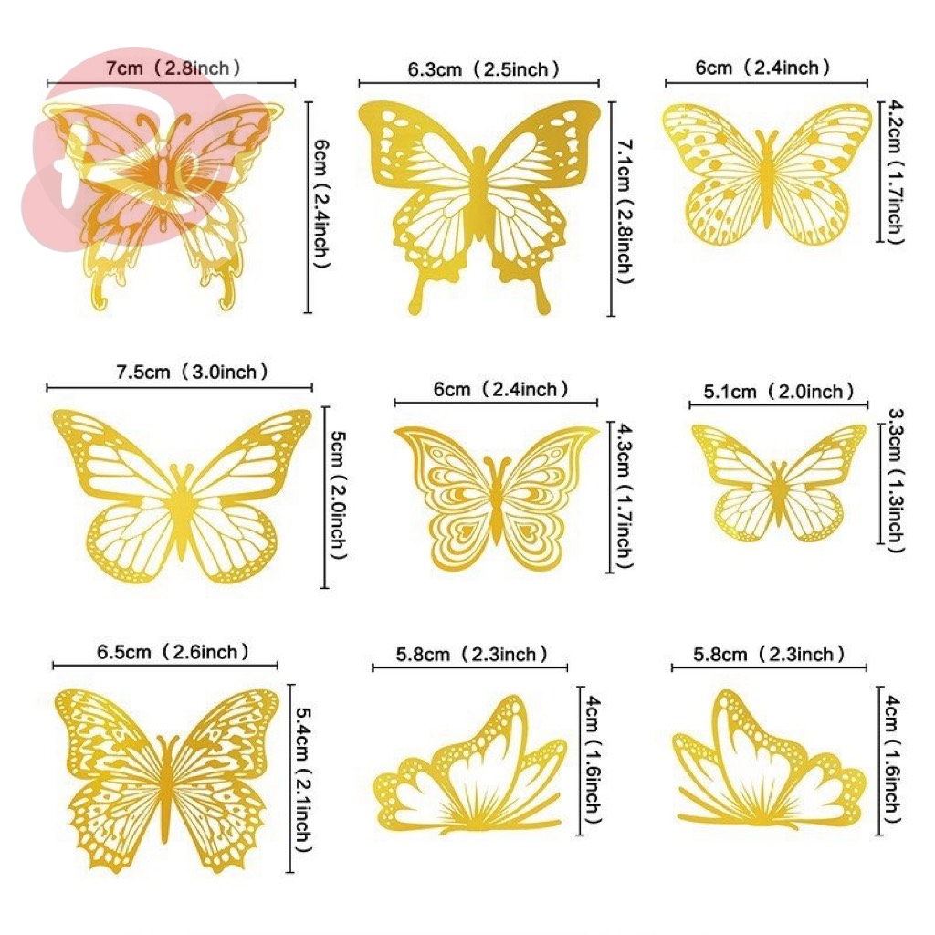 9 Bướm nhựa - Vàng