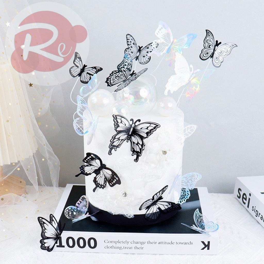 9 Bướm nhựa - Đen