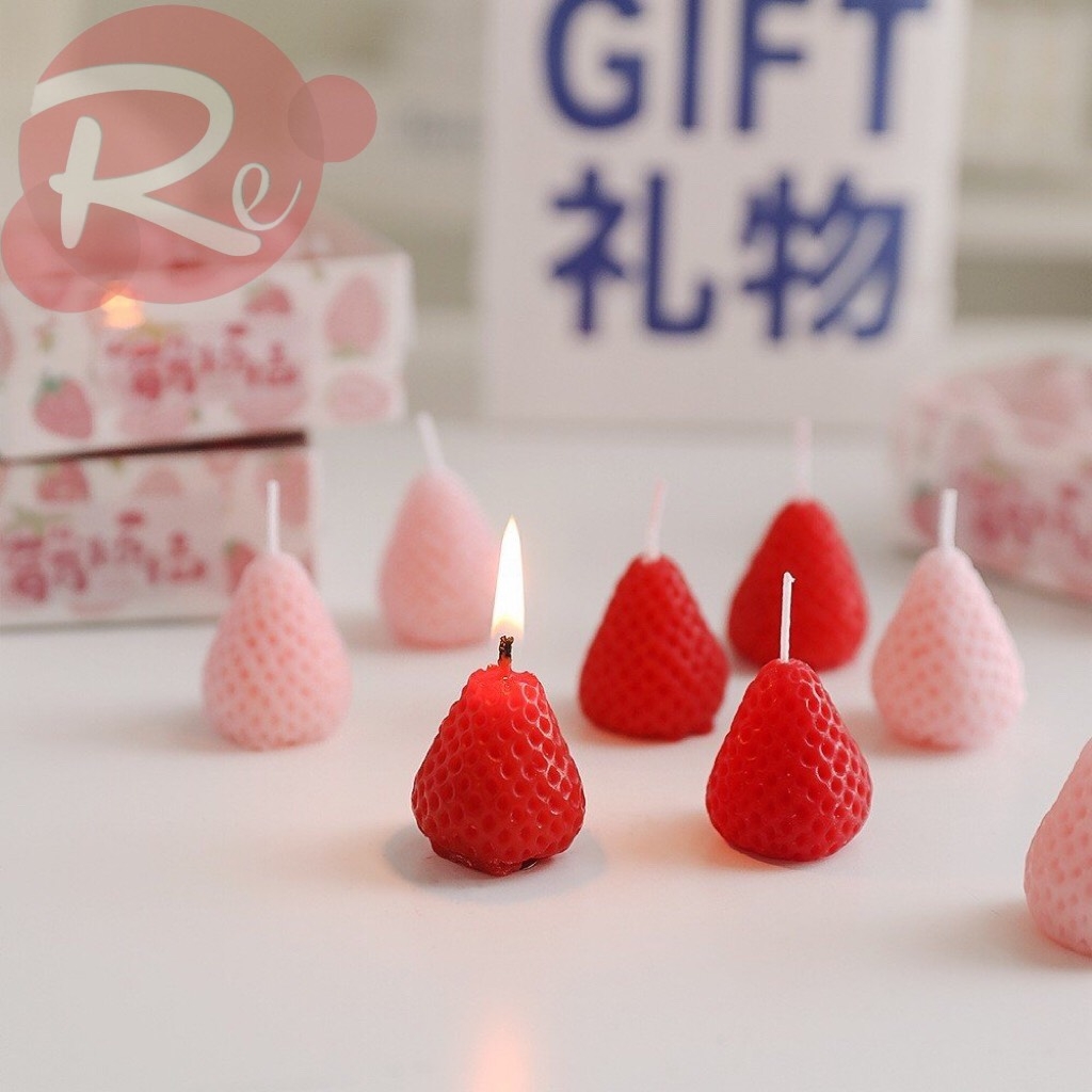 Nến dâu tây -Hồng