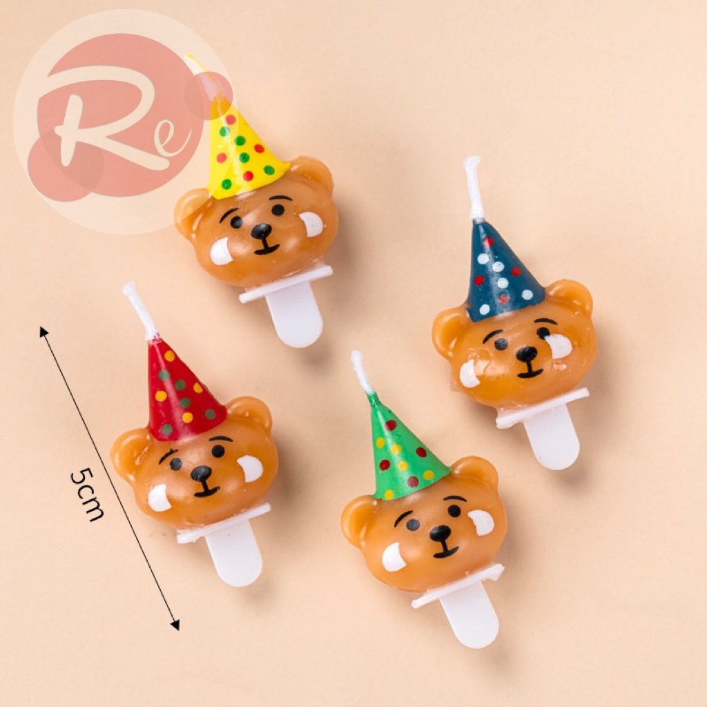 Hộp 4 nến gấu đội mũ