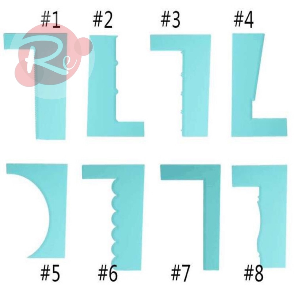 Bộ 8 dụng cụ chà láng, tạo vân, tạo viền trang trí bánh