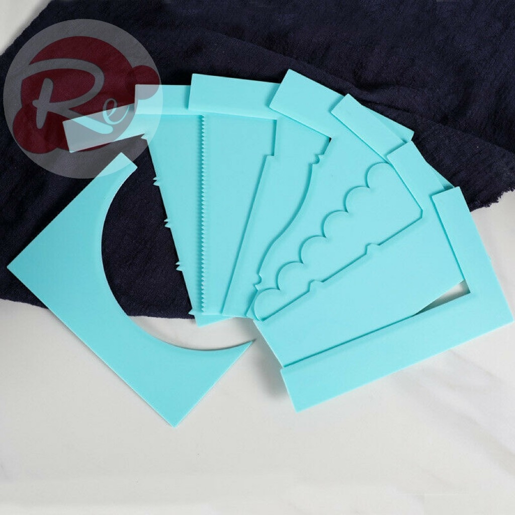 Bộ 8 dụng cụ chà láng, tạo vân, tạo viền trang trí bánh