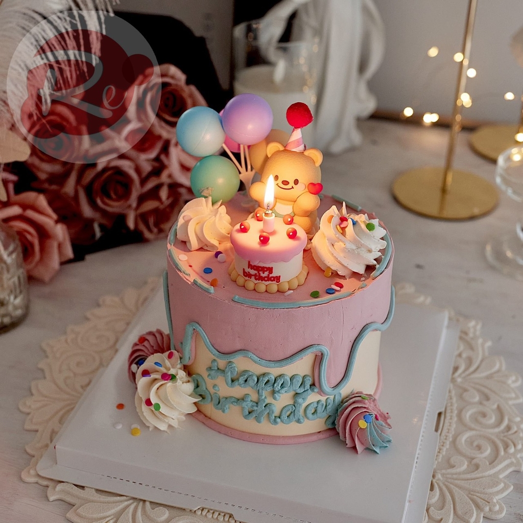 Bộ 2 Gấu và bánh sinh nhật