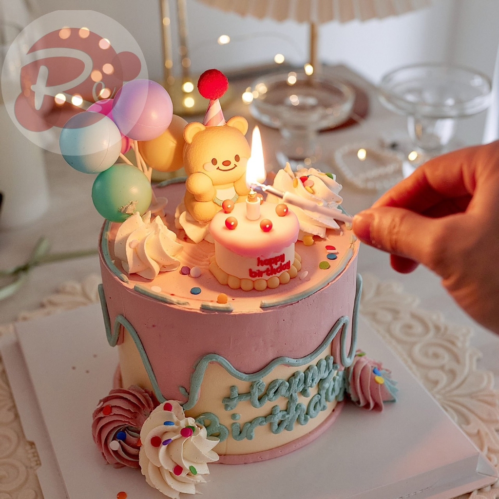 Bộ 2 Gấu và bánh sinh nhật