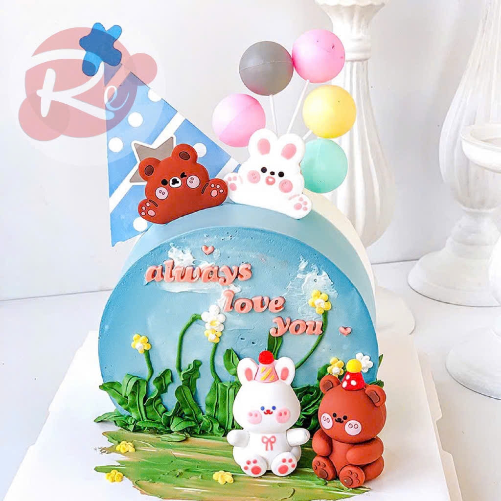 Tượng silicon gấu thỏ