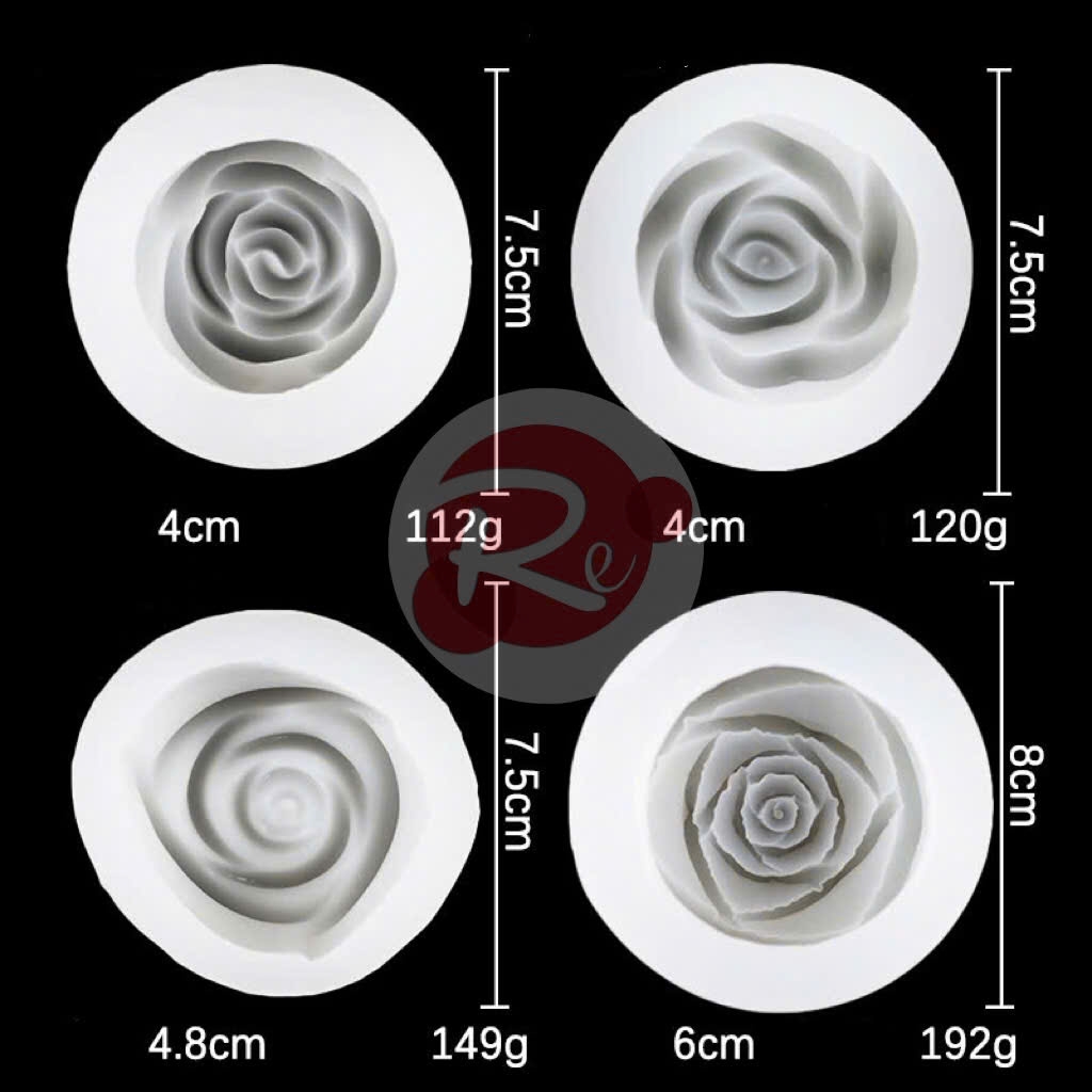 Khuôn Silicon - Bộ 4 búp hồng