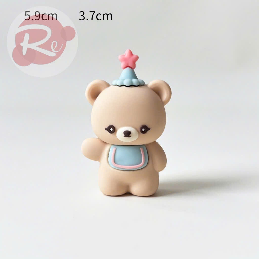 Bộ 3 tượng gấu silicon đội mũ