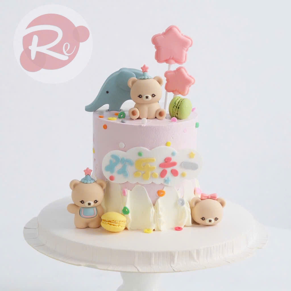 Bộ 3 tượng gấu silicon đội mũ