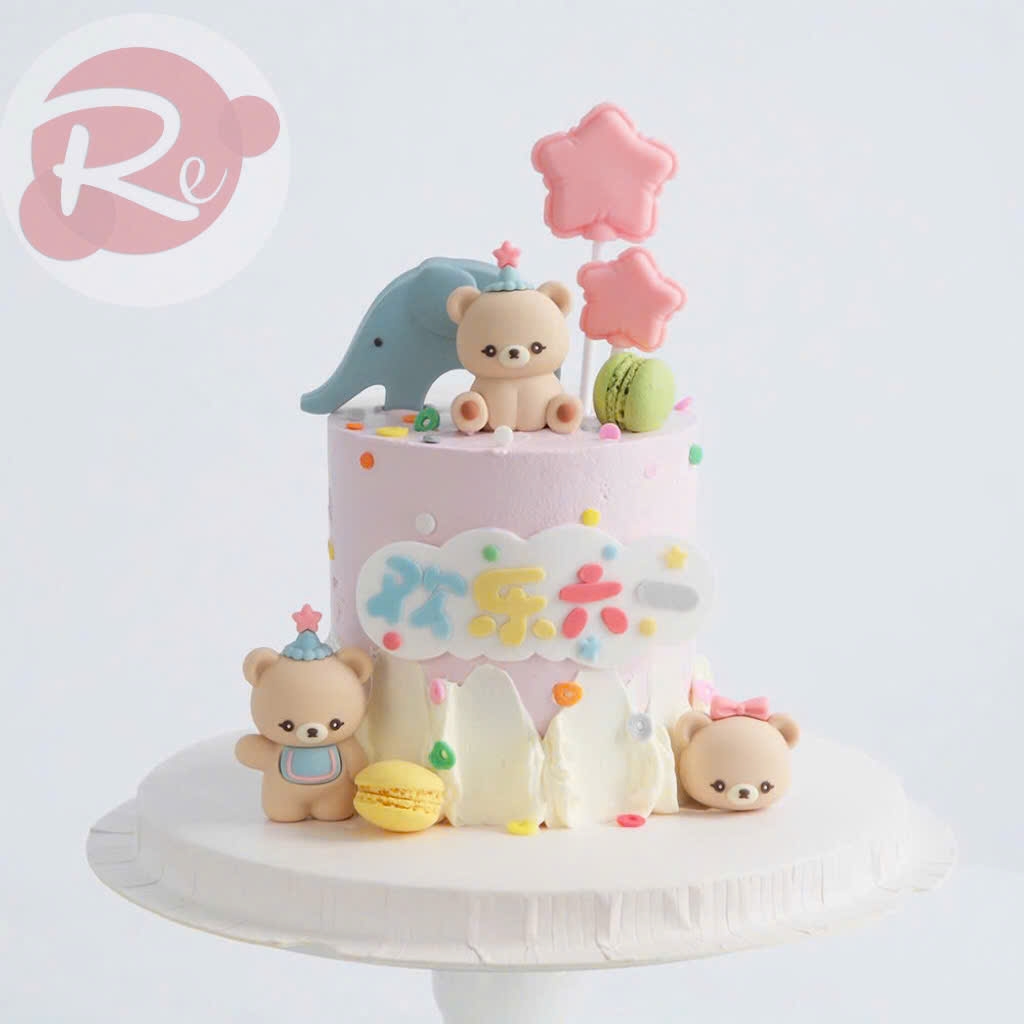 Bộ 3 tượng gấu silicon đội mũ