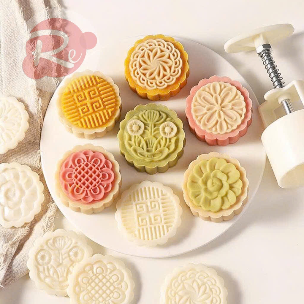 {75GRAM} Khuôn ấn bánh trung thu - Bộ 6 hoa