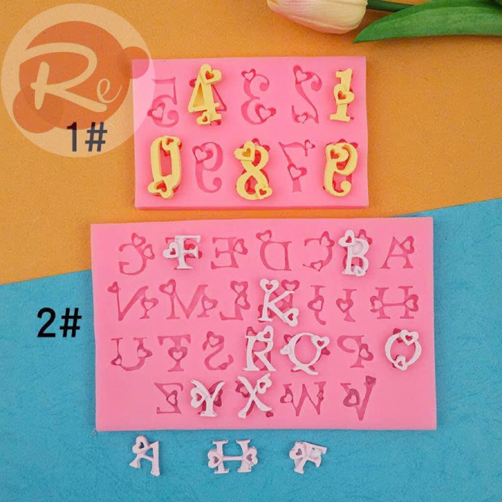 Khuôn Silicon - Bộ 2 chữ trái tim