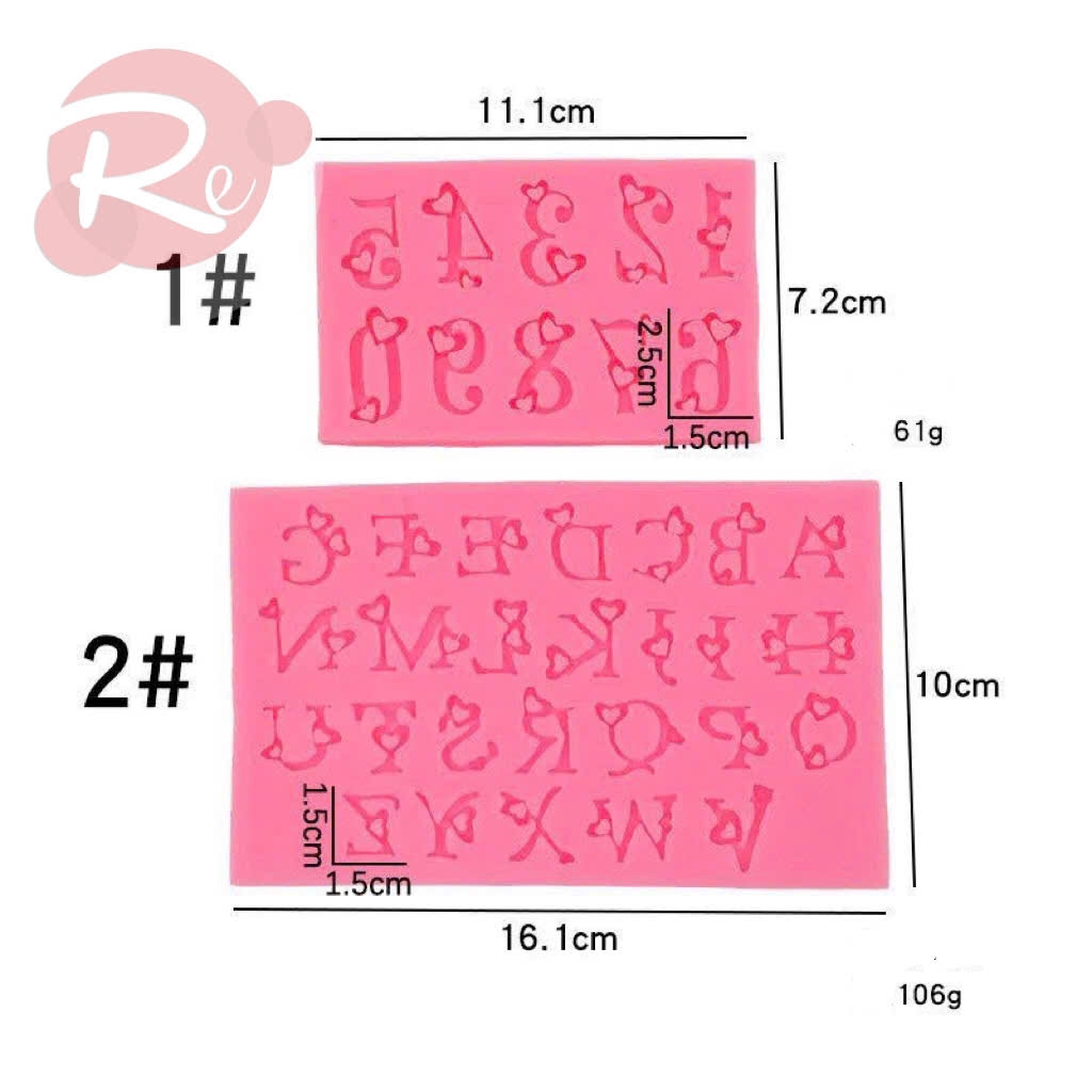 Khuôn Silicon - Bộ 2 chữ trái tim