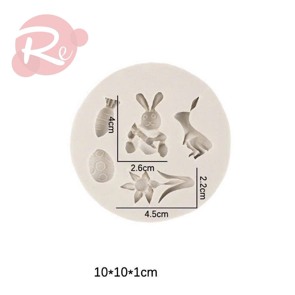 Khuôn Silicon - Bộ 2 thỏ và cà rốt