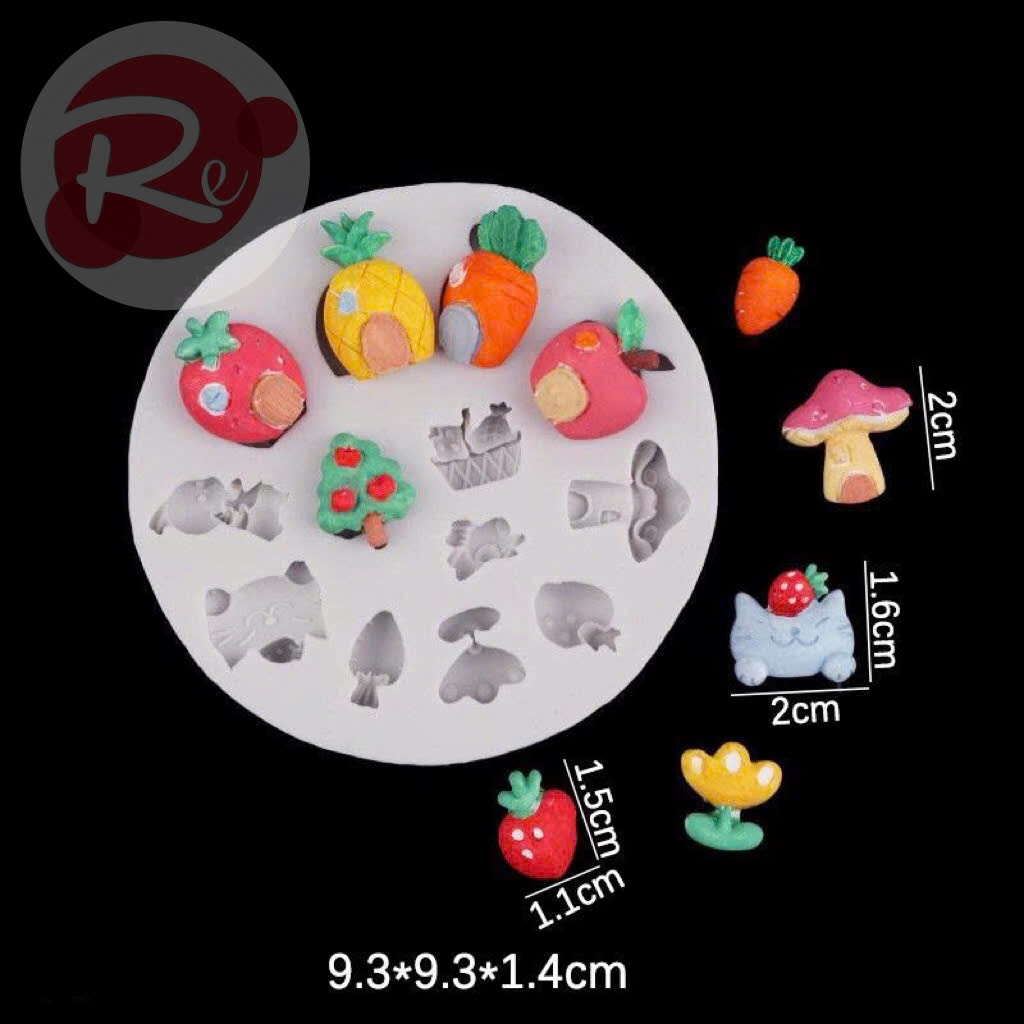 Khuôn Silicon - Bộ 2 khuôn hoa quả