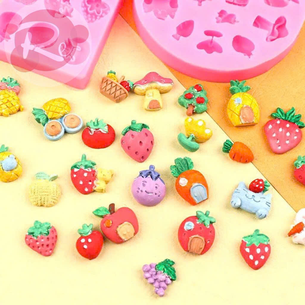 Khuôn Silicon - Bộ 2 khuôn hoa quả