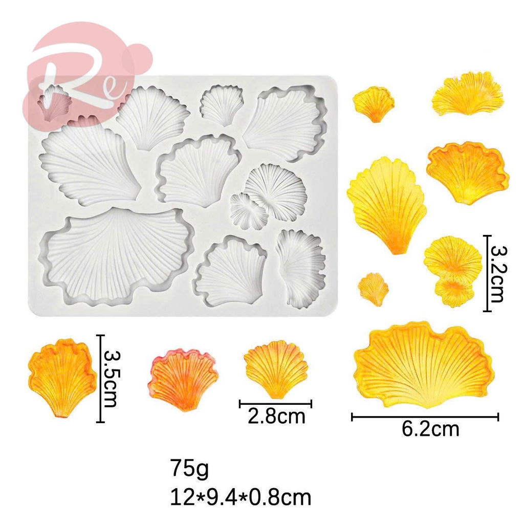Khuôn Silicon - Bộ 3 khuôn lá sen, lá bạch quả