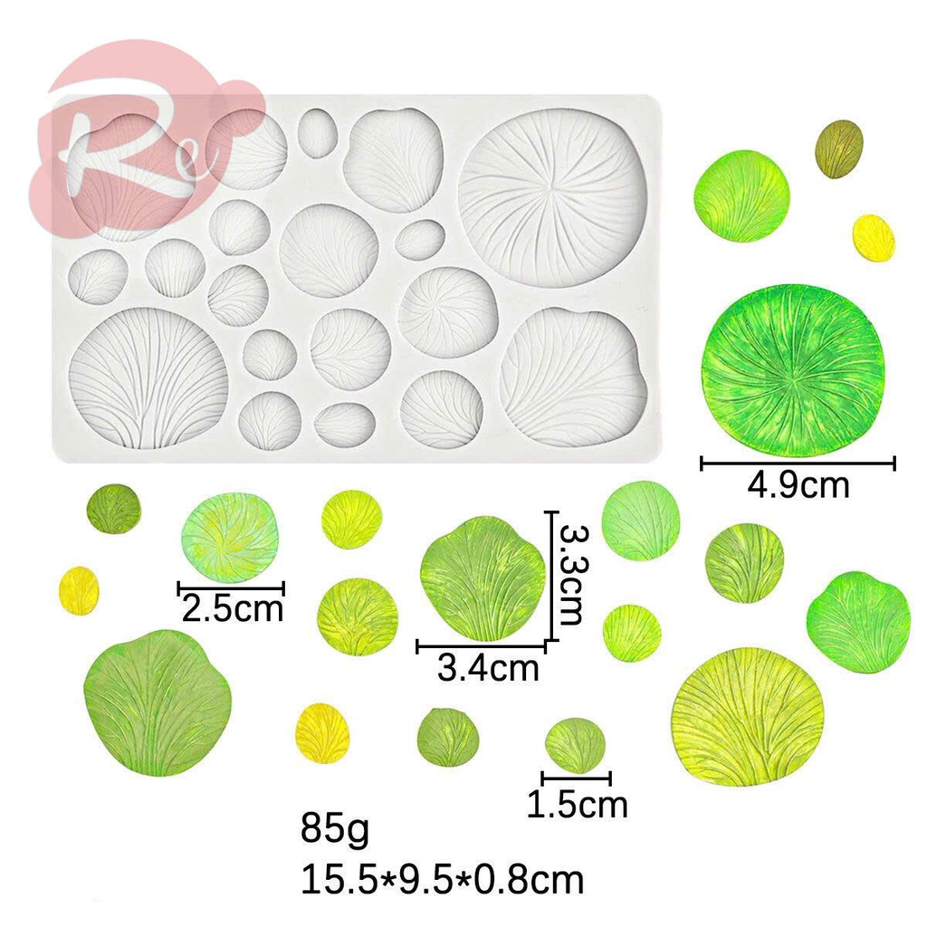 Khuôn Silicon - Bộ 3 khuôn lá sen, lá bạch quả
