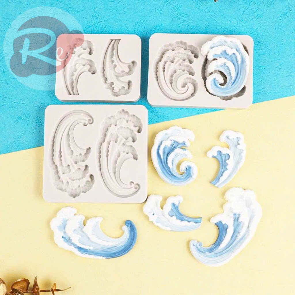 Khuôn Silicon - Bộ 4 sóng biển