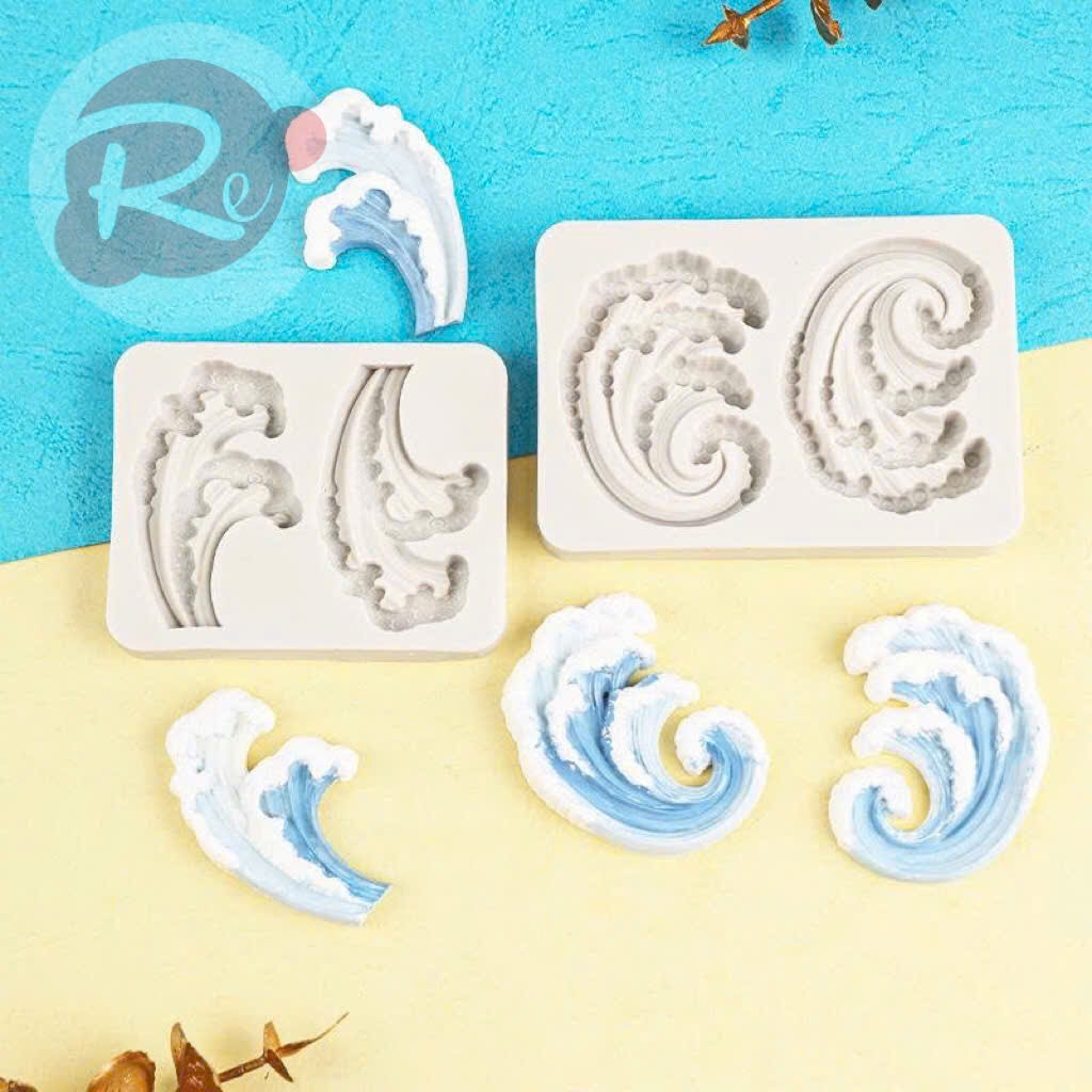 Khuôn Silicon - Bộ 4 sóng biển